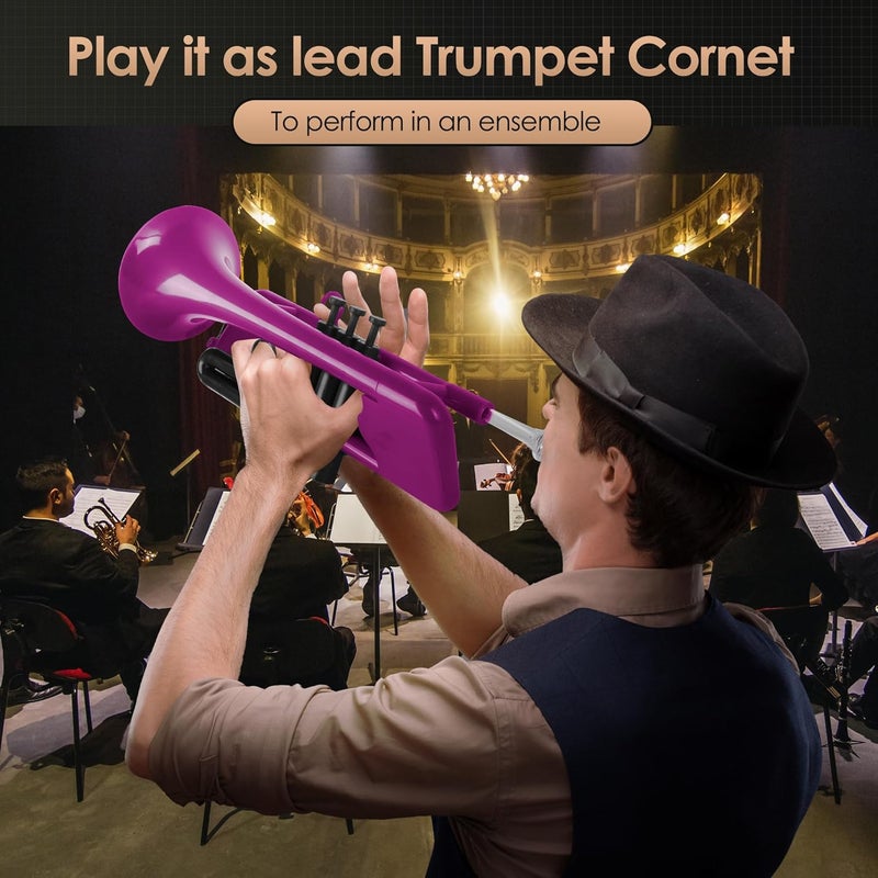 PAMPET SEA LION Professional Plastic Bb Trumpet Set for Student Beginner (Purple) - Image 4